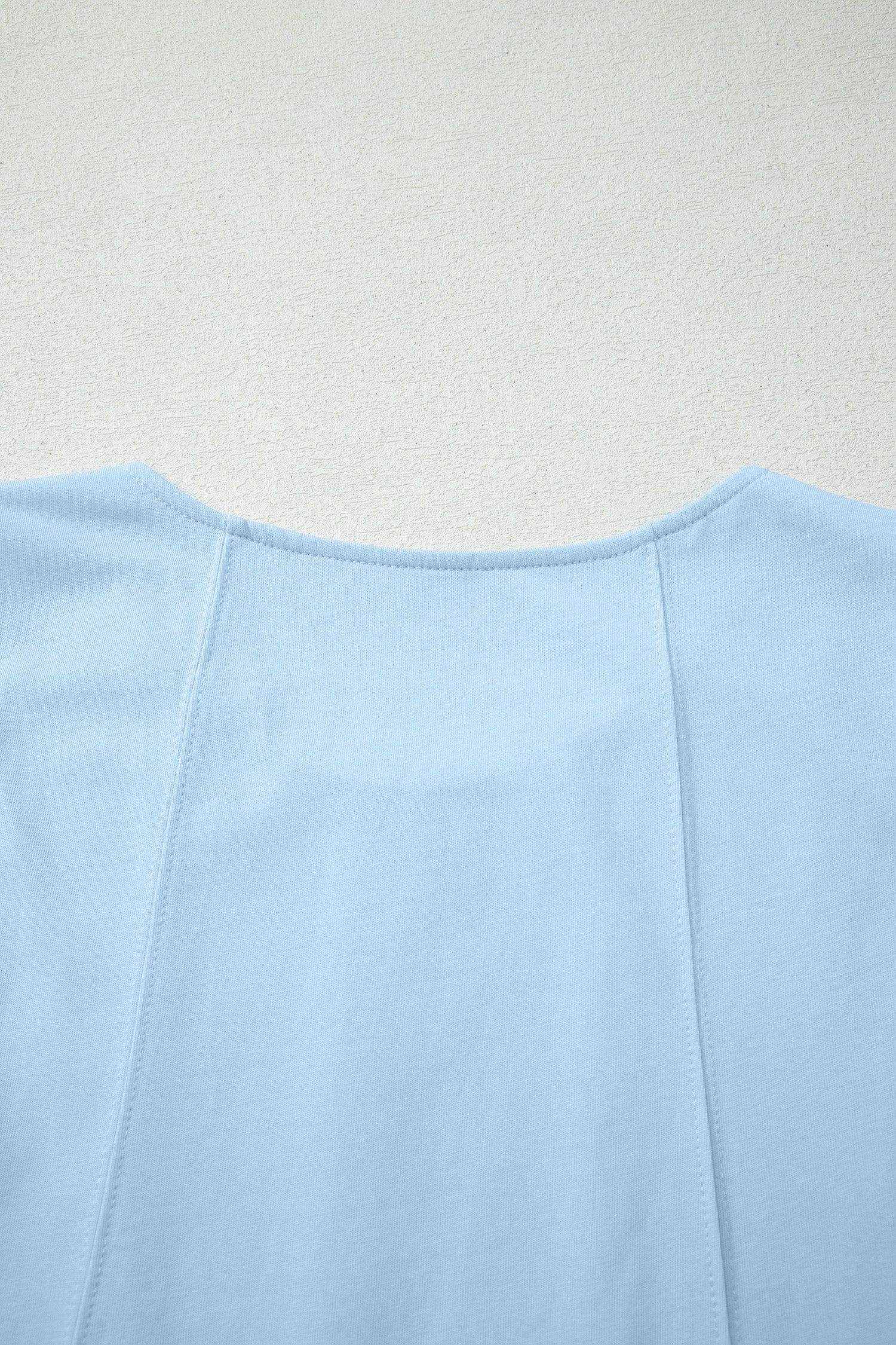 Beige Stitched Detail Loose Tank Top Cotton 2pcs Short Set