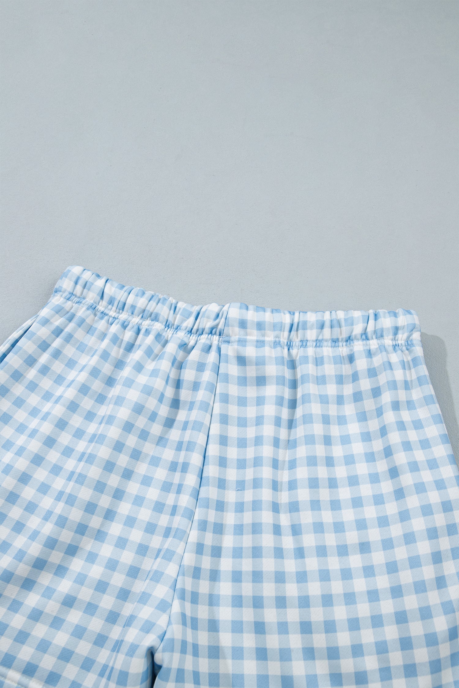 Pink Plaid Baggy Pullover Drawstring Casual Shorts 2pcs Outfit