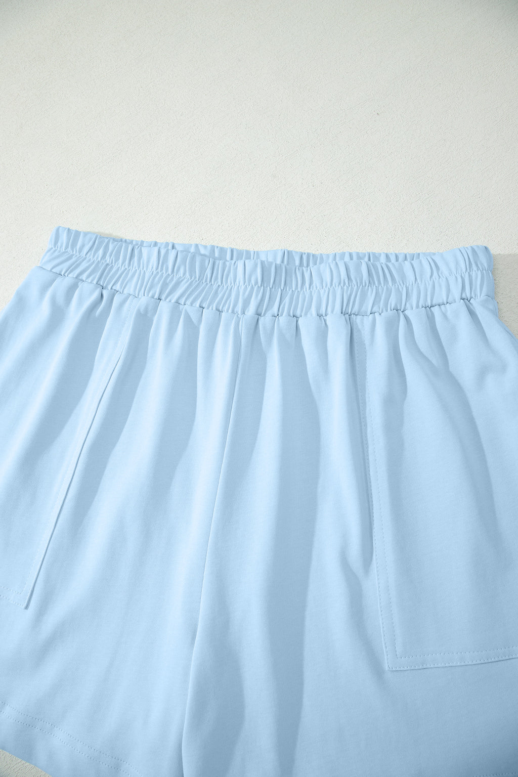 Beige Stitched Detail Loose Tank Top Cotton 2pcs Short Set